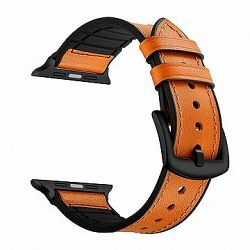 Eternico Apple Watch 38 mm / 40 mm Leather and Silicone Band Orange