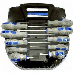 GEKO Súprava skrutkovačov, 10 ks, modro-sivé