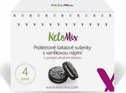 KetoMix Proteinové kakaové sušenky s vanilkovou náplní, 4 porce
