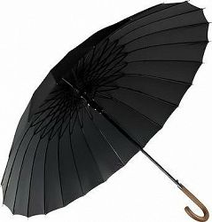 Malatec Dáždnik palicový, 24 drôtov, 124 cm, čierny