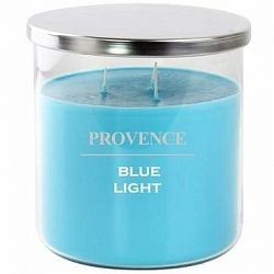 Provence sviečka v skle s viečkom 1 000 g, blue light, 3 knôty