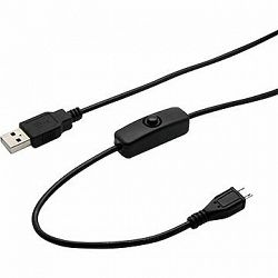RASPBERRY Pi USB-A/USB-B napájací kábel s vypínačom