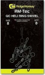 RidgeMonkey RM-Tec Quick Change Heli Ring Swivel Veľkosť 11 8 ks