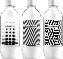 SodaStream - Fľaša, Trojbalenie, 1 l, biela a čierna