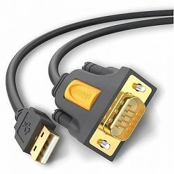 Ugreen USB 2.0 to RS-232 COM Port DB9 (M) Adaptér Cable Black 1 m