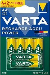 VARTA nabíjateľná batéria Recharge Accu Power AA 2100 mAh R2U 4 ks + AAA 800 mAh R2U 2 ks