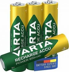 VARTA nabíjateľná batéria Recharge Accu Power AAA 800 mAh R2U 3+1 ks